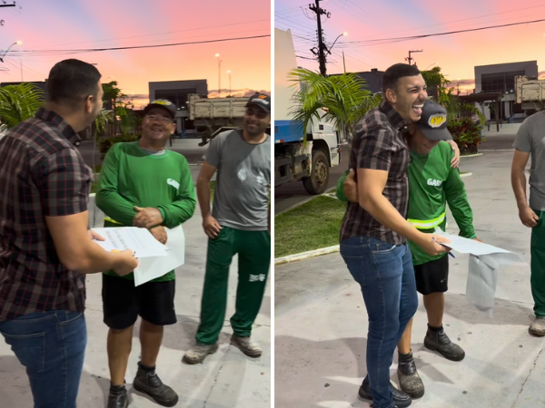 Prefeito finge demitir garis no Dia da categoria e anuncia salário de R$ 3.500, um dos mais altos do Brasil; veja o video