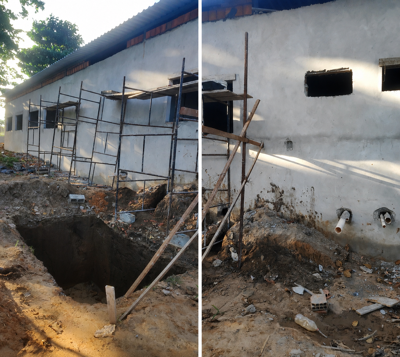 Enquanto Parque Ambiental segue parado, obra do Educa Paço recebe fossa séptica e moradores questionam solução adotada em pleno século XXI