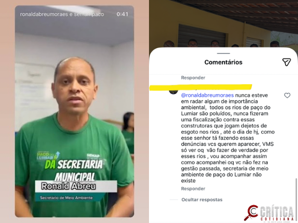 Enquanto anuncia projeto de reflorestamento, Secretário de Meio Ambiente de Paço do Lumiar é cobrado por omissão na fiscalização dos rios